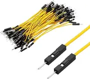 uxcell Male to Male 1Pin Breadboard Jumper Wire 2.54mm Pitch Ribbon Cable 10cm Long Electronics Breadboard Ribbon Cables for Breadboard Electronic Projects Pack of 100,Yellow