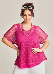 [TS] Taking Shape Daisy Overtop Size 18-20 in Festival Pink - Plus Size Women's Tops & T Shirts Festival Pink