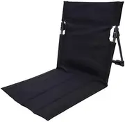 Hbluefat Beach Lounge Chairs with Back Support Backpack Folding Beach Chair Portable Lounger for Travel, Tanning and Sunbathing (Black)