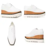 $1600 Authentic Stella McCartney Elyse White Platform Wedge Sneakers 40 Or 10