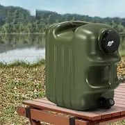 ZUNI Camping Water Container - Leak-Proof Jerry Can with Spigot, Food-Grade HDPE Water Tank, Adjustable Flow Control, Ergonomic Grip Handle, Outdoor Use, Green