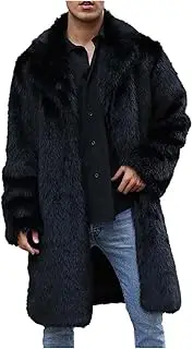 [Generic] Fashion Plus Size Mens Winter Coats Thicken Fluffy Sherpa Jackets Overcoat Parka Faux Fur Coats Notched Collar Shearling Jacket