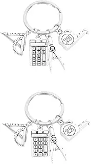 [TENDYCOCO] 2 Pcs Tape Measure Compass Key Wallet Key Holder Keys Compass Keychain Purse Keychain Keychains Math Tools Key Rings Inspirational Key Ring Going Keychain Ruler Metal (iron)