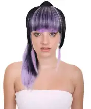 HPO Adult Women's Black and Pink Straight Ponytail Comic Character Wig, HW-7579