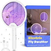Foldable Electric Fly Swatter Racket, Portable 2 in 1 Bug Zapper Racket, Fly ...