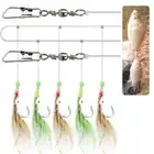 Soft Silicone Head Tied Up Glow Fish Lure Soft Bait Hook Durable