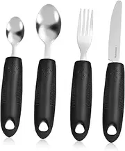 COMNESTBI 1Set Elderly Tableware Adaptive Weighted Utensils for Tremors Non Slip with Handles Polished for Enhanced Comfort