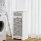 Laundry Hamper Cabinet Bathroom Storage White Rattan Clothes Basket Organi 02-WH