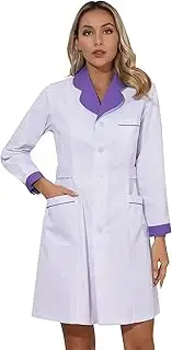 [Rswnyirn] Womens Long Sleeve Nurse Dress Antiwrinkle Medical Uniforms Jacket Lab Coat Outfits