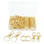 60 Pcs Premium Swivel Clasps Lanyard Snap Hooks with Key Rings, Key Chain Gold