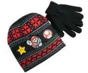 Super MARIO Beanie Hat and Gloves Set NeW Boy's size Fits Most NWT