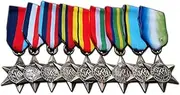 [Trikoty] 9x Campaign Star Military Medals Set World War 2 Collection 1939-45 Burma Africa Pacific Arctic Award WW2 Repro