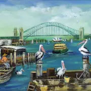 Pelican Manly Ferry Cushion Cover - Jenny Sanders Art 45 x 45 cm