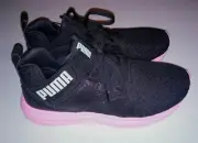NIB Girls Puma Enzo Trailblazer Jr. Running Shoe Soft Foam+ Size 4 Black & Pink