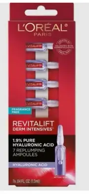 L'Oreal Paris Revitalift Derm Intensives Hyaluronic Acid Ampoules, 7 Ampoules