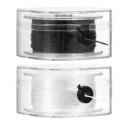 98Yard Flat Stretchy Bracelet String 0.8mm Elastic Beading Cord Black/White