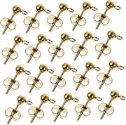 [HAPINARY] 20pcs Stainless Steel Ball Ear Studs Handmade Diy Earrings Jewelry Making Tools