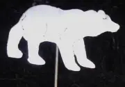 Black Bear Brown Metal Garden Cabin Yard Lawn Art Stake