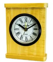 INFINITY : HAND MADE WOOD CASE ELEGANT STYLE TABLE ALARM CLOCK, BLACK HANDS
