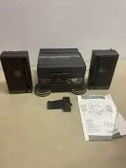 RARE Vintage Mini Radio Clock Detachable Cassette Player / Speakers Model 9102
