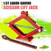 1.5 Ton Steel Scissor Lift Jack Red for Vehicle SUV Pickup Car Auto Repair Red