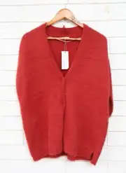 Women's W Lane red fluffy knit sleeveless jumper new w/ tags size M