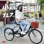 德爾綠能【TL7 / 小霸王三輪車 / 亮黑色】人力款 台灣製造 傳統經典24吋三輪車 日本6段變速 老人三輪車