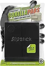 Slipstick GorillaPads Non Slip Furniture Pads/Gripper Feet Floor Protectors (Set of 16) Premium 50mm Square Self Adhesive Rubber Pads for Furniture Legs, Black, CB153-16