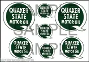 VINTAGE STYLE 1 3/4 AND 1/2 INCH QUAKER STATE OIL DECAL STICKER
