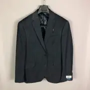 Kenneth Cole Reaction Navy Stripe Techni-Cole Notch Lapel Suit Jacket Size 42S