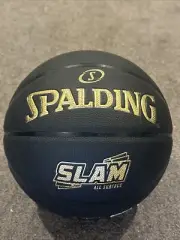 Spalding Slam Basketball Ball - Size 7, Black - NEW