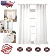 Luxurious 108 Inch Light Filtering Curtains - Faux Linen Texture & Privacy Charm
