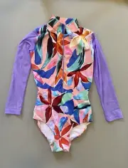 Eleve Leotard, New, Front Zip, Front Lining, pink/purple Mesh, Size Medium