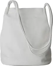 [Woodland Leathers] Women's Medium Size Vegan Leather Hobo Bucket Tote Handbags For Women - Elegant Black Handbag With Long Straps, Stylishly Spacious Designer Elegance bags for women