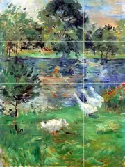 Art Morisot Girls in a Boat Mural Ceramic Backsplash Bath Tile #1475