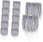 ibasenice DIY Gnome Beard Set Pcs Dwarf Gnome Fake Beards Craft Fur Wood Beads for Christmas Dolls