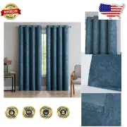 Luxury Teal Blue Blackout Curtains - 54x96 Extra Long Curtain Pair for Any Room