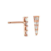 0.13 CT. T.W. Baguette Diamond Triangle Stud Earrings in 10K Rose Gold