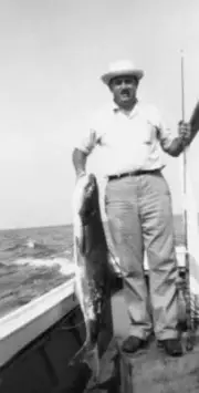 Cobia In Chesapeake Bay 1946 Old Fishing Photo