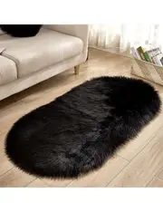 Oval Shaped Artificial Wool Fur Soft Plush Rug Carpet Mat Ver 6