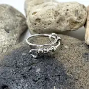 Solid 925 Sterling Silver Spinner Ring Bead & Meditation Design Gift For Women