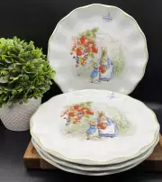 Peter Rabbit Strawberry 8" Wavy Edge Salad Plates BEATRIX POTTER (SET OF 3) NEW