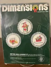 NOS 1984 Dimensions Counted Cross Stitch Christmas Cameos Ornament Kit #8316