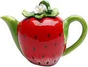 Cosmos Gifts Strawberry Ceramic Teapot, 5-1/4-Inch