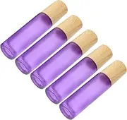 SHERCHPRY 5pcs Refillable Glass Roller Bottles with Caps Essential Oil Vials for Perfume Storage Portable Empty Bottles for Travel Smooth Application Roller Ball Design