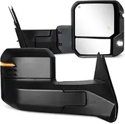 Towing Mirrors for 2007-2021 Tundra, 2008-2017 Sequoia with Power Glass Heated Arrow Turn Signal Blind Spot Light Extendable Fold Pair Set