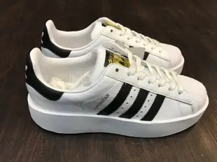 【IMPRESSION】Adidas Original Superstar 白 金標 厚底 增高 女鞋 BA7666