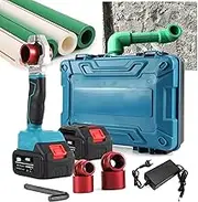 Plastic Water Pipe Melter, Cordless Handheld Socket Fusions Welder Kit, with 6 Die Heads, 200-340℃ Cordless Handheld Socket Fusions Welder Kit for Heat Dissipation for Ppr Pe Hdpe Pipe