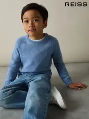 Reiss Airforce Blue Cloud 3-9 yrs Merino Wool-Blend Crew-Neck Jumper (AG1905) | $75