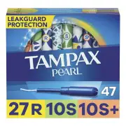 Tampax Pearl Tampons Trio Multipack with LeakGuard Braid 47 Ct